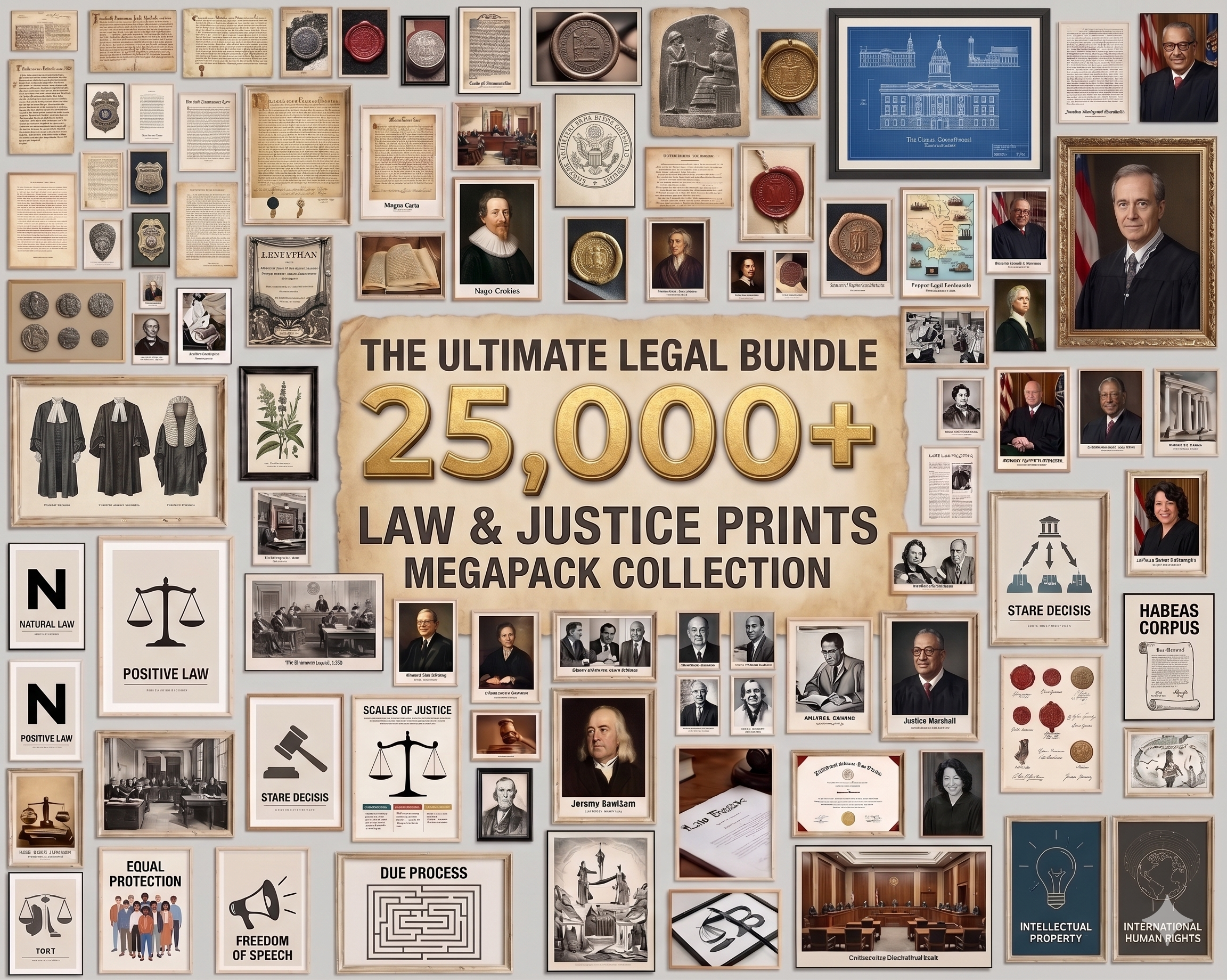 Freedom & Justice Digital Wall Art Bundle – Abstract Printable Poster Collection MASTER RESELL RIGHTS (MRR) Included