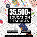 35,500+ Kids Learning Activities Bundle | Printable Worksheets, Coloring Pages & Homeschool Resources (PLR/MRR)