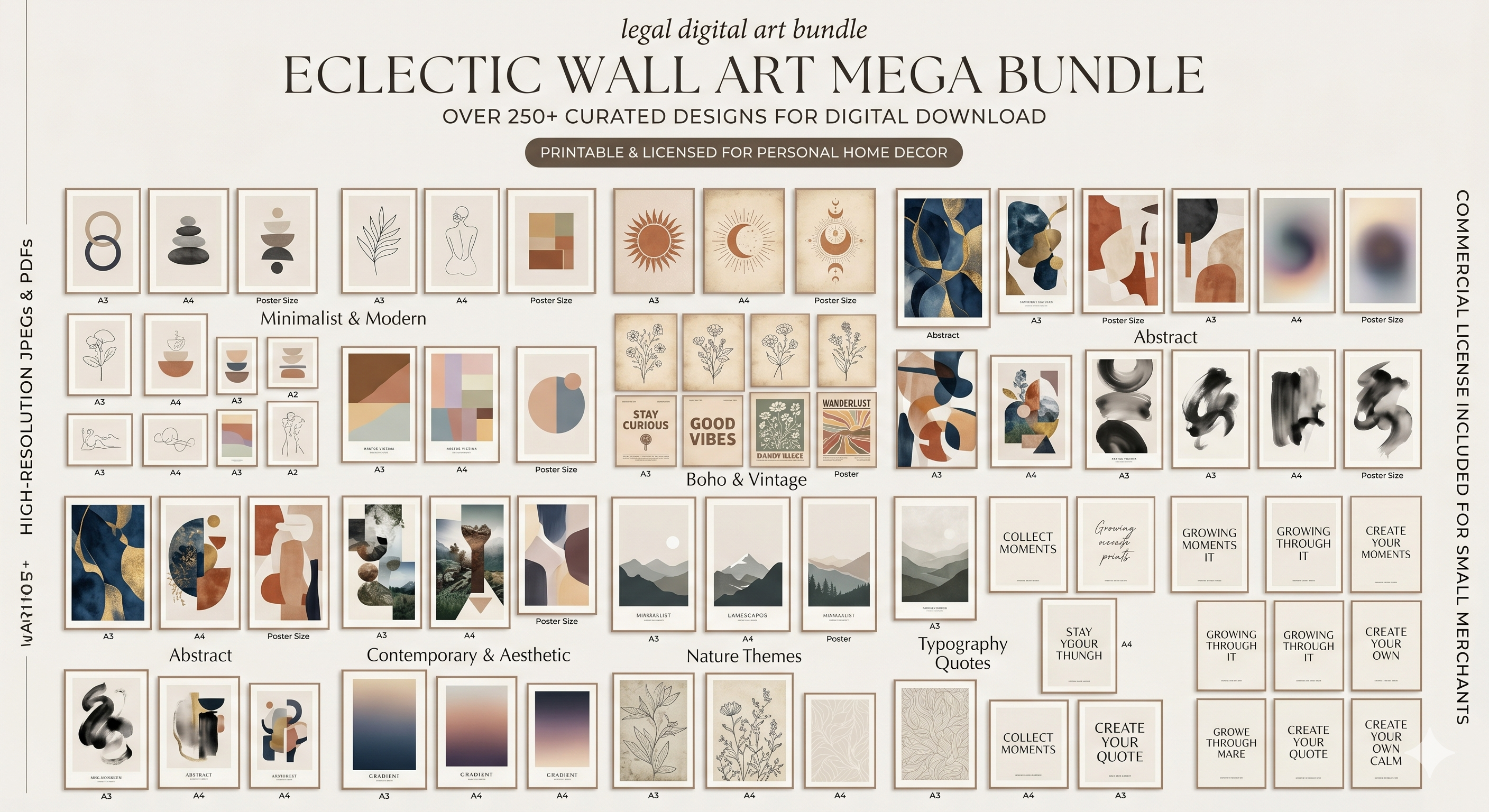 Freedom & Justice Digital Wall Art Bundle – Abstract Printable Poster Collection MASTER RESELL RIGHTS (MRR) Included